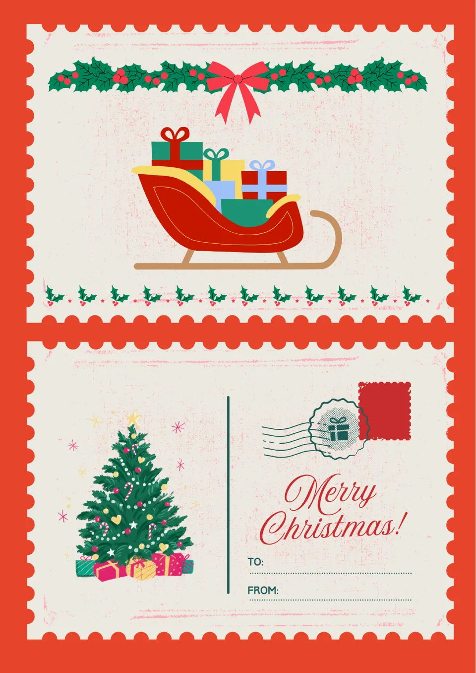 Christmas Postcard Template