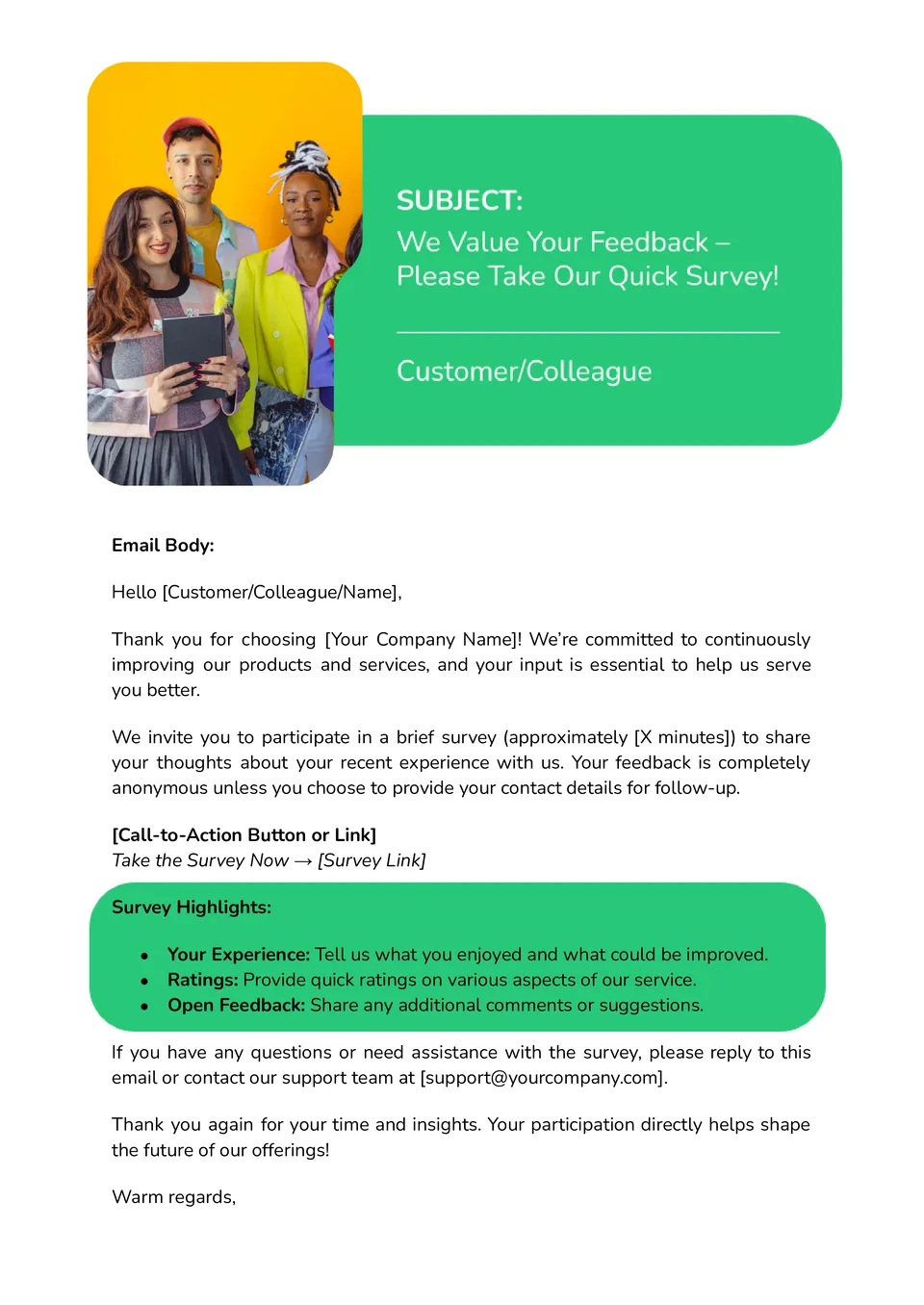 Email Survey Template