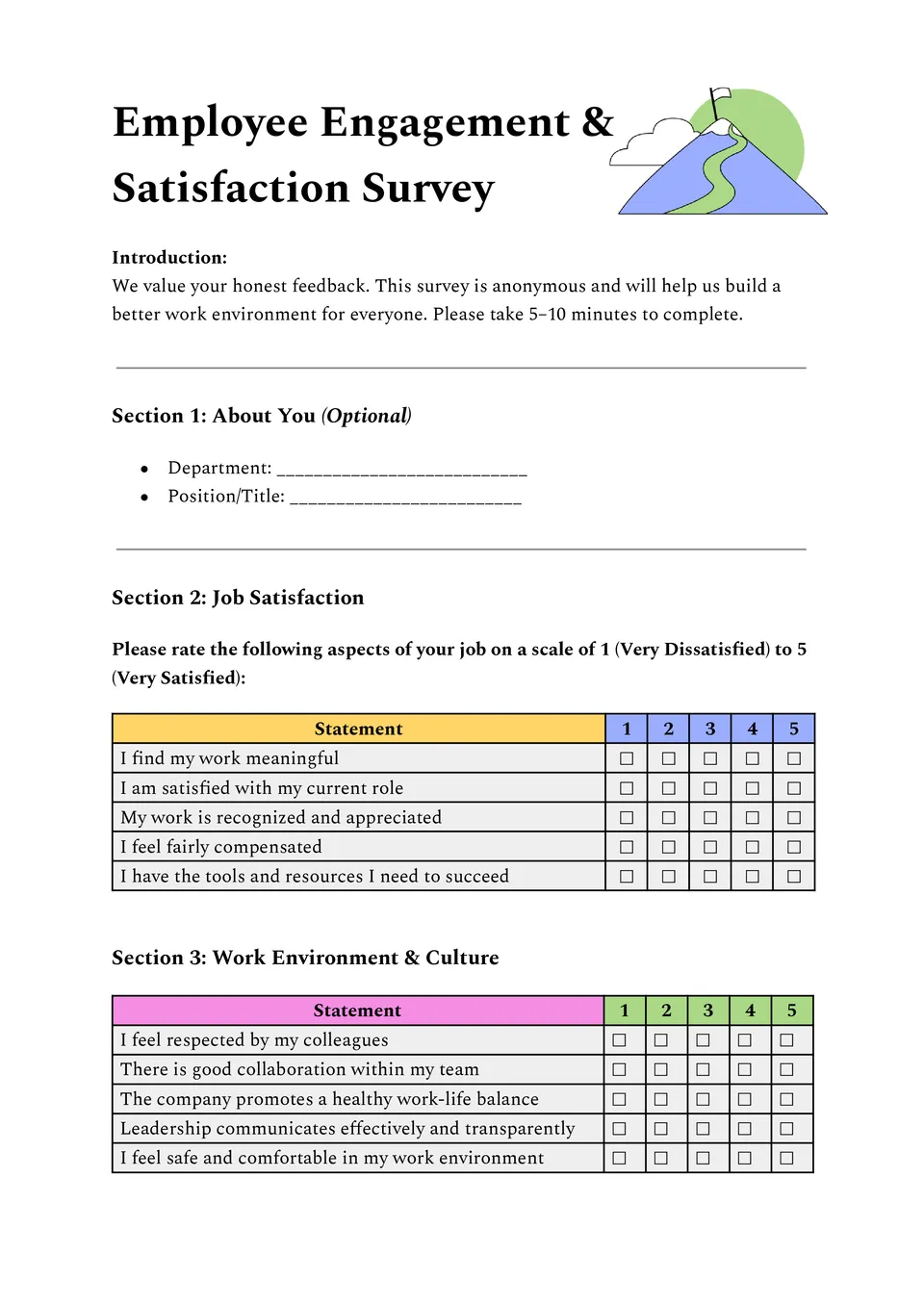 Employee Survey Template