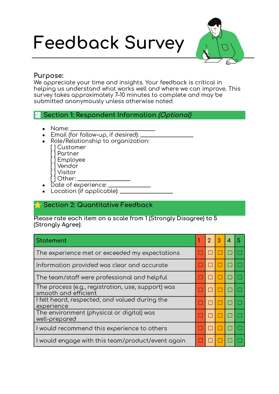 Feedback Survey Template