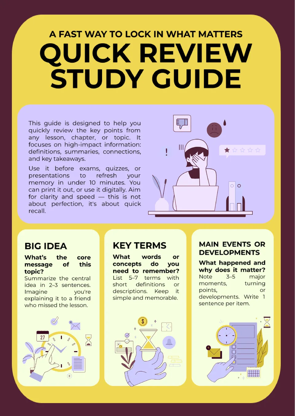 Quick Review Study Guide Template